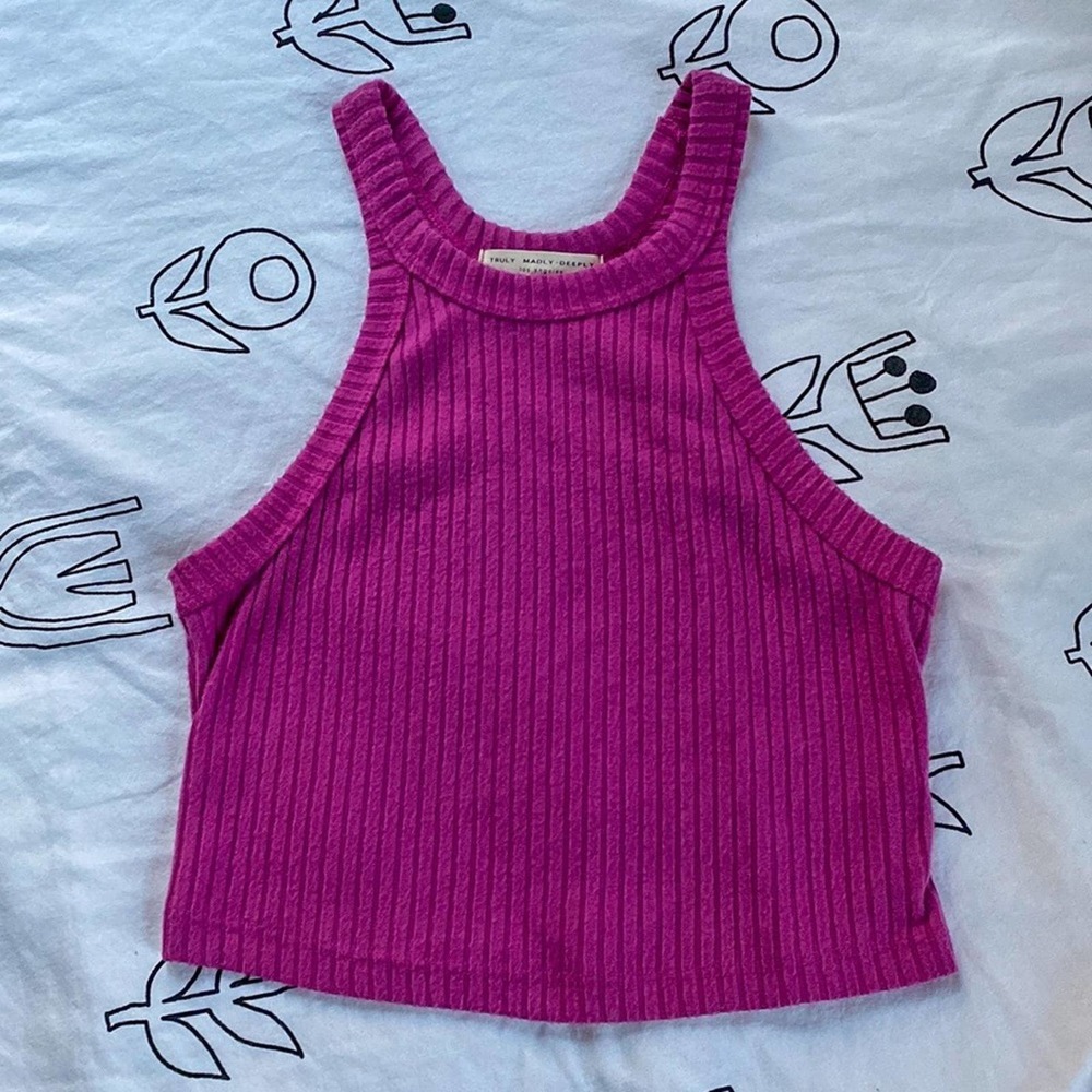 Truly Madly Deeply purple cropped sweater top